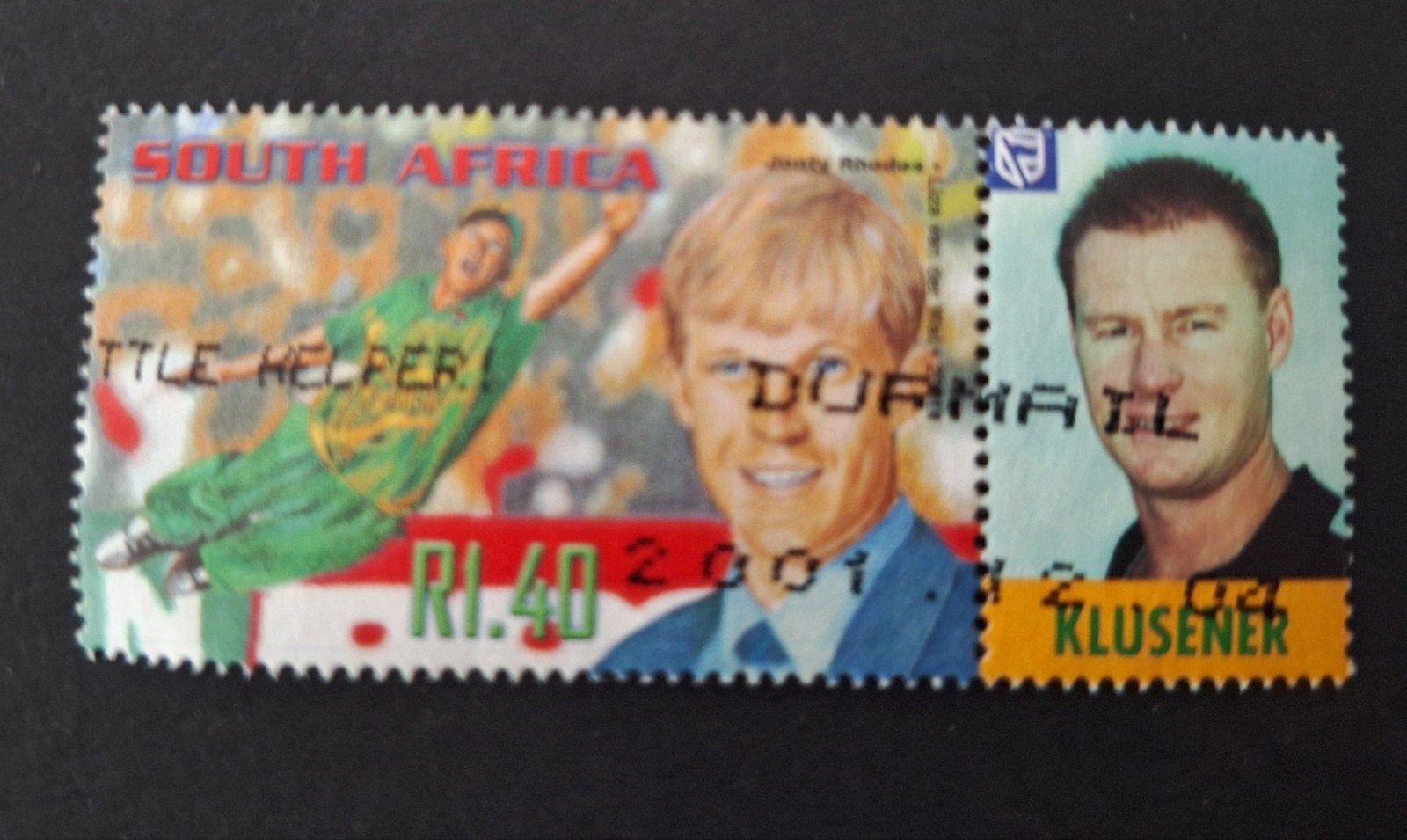 2001 ZUID-AFRIKA- 1 x zegel sport, Ophalen of Verzenden, Zuid-Afrika, Gestempeld