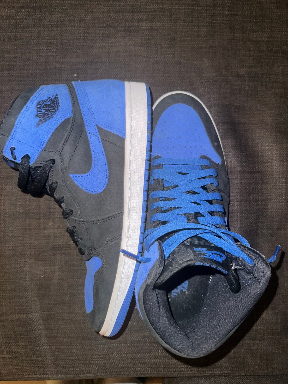 Nike Air Jordan 1 High Royal Blue Maat 45.5, Kleding | Heren, Schoenen, Ophalen of Verzenden, Gedragen, Blauw, Sneakers of Gympen