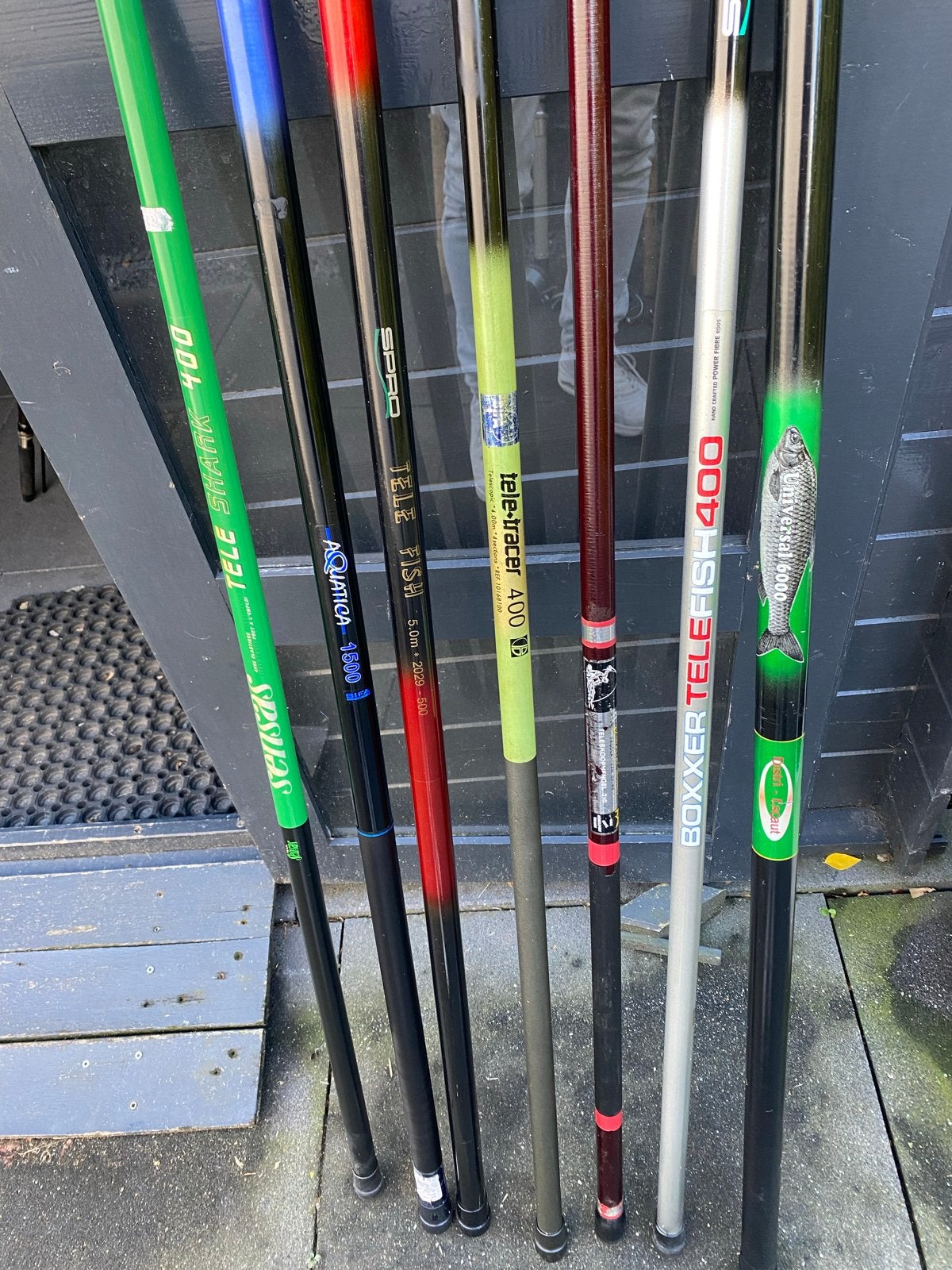 Set van 7 Telescopische Hengels - Diverse Merken, Ophalen, Gebruikt, Werphengel