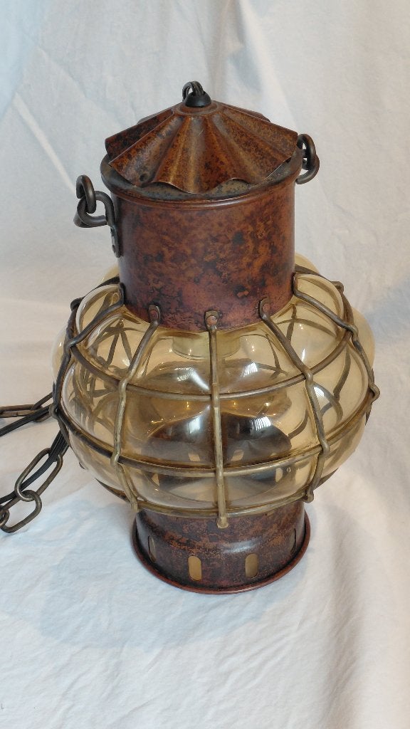 Antieke hangende scheepslantaarn, Ophalen of Verzenden