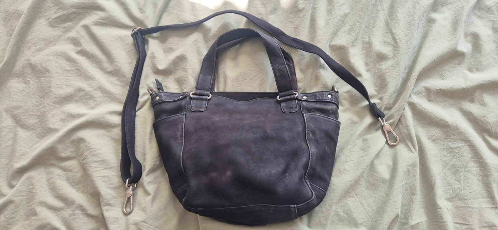 Handtas Cowboysbag Zwart Leer, Ophalen of Verzenden, Gebruikt, Zwart, Handtas
