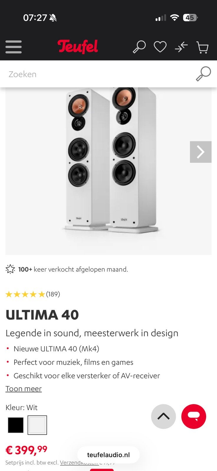 Teufel Ultima 40. Stereo speakerset. 100% werkend.