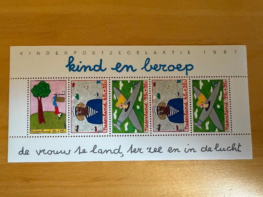 Kinderpostzegel 1987 kind en beroep nvph 1390, Postzegels en Munten, Postzegels | Nederland, Ophalen of Verzenden, Na 1940, Postfris