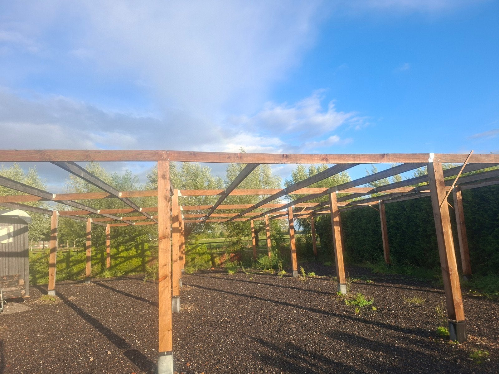Robuuste houten pergola/overkapping voor tuin of terras, Tuin en Terras, Ophalen of Verzenden, Gebruikt, Tuinpaviljoen