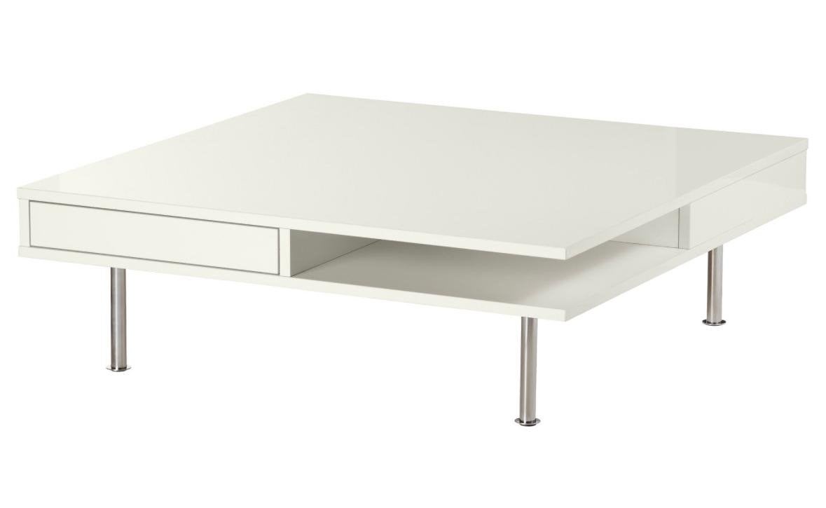 IKEA Tofteryd salontafel - wit met lade, Huis en Inrichting, Tafels | Salontafels, Gebruikt, 100 tot 150 cm, Vierkant, 50 tot 100 cm