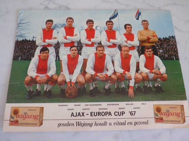 Ajax team foto kleur Europa Cup 1967 Swart Cruijff Keizer, Verzamelen, 1960 tot 1980, Foto, Ophalen of Verzenden, Zo goed als nieuw