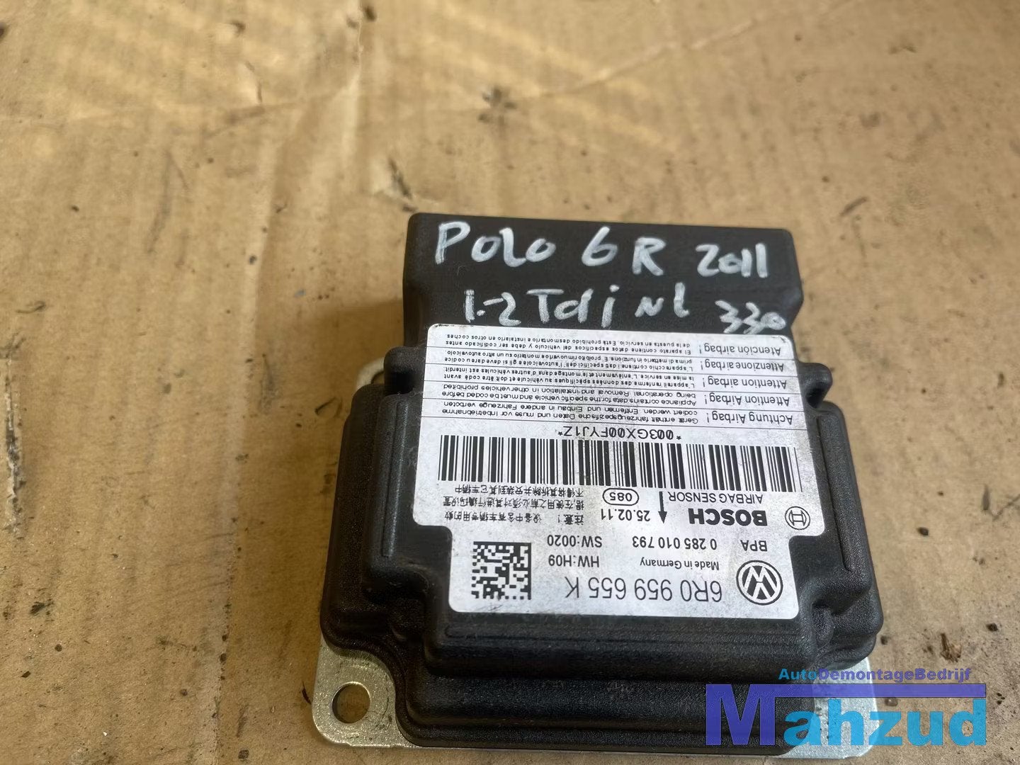 VW POLO 6R Airbag module 6R0959655K 2009-2014, Gebruikt, Volkswagen, Volkswagen AG, Berliner Ring 2
38440  Wolfsburg, DE