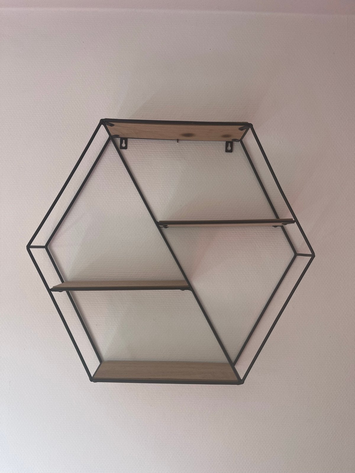 Zeshoekig wandrek met houten planken, Ophalen of Verzenden, Zo goed als nieuw
