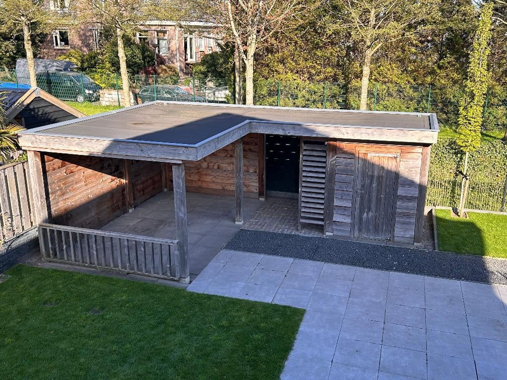 Robuuste tuinoverkapping met berging 7x5m, Tuin en Terras, Ophalen, Gebruikt, Veranda