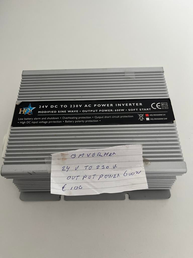 HQ 24V DC naar 230V AC Omvormer 600W, Ophalen of Verzenden, Gebruikt, Overige typen