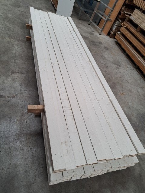 houten latten wit 9x330 cm, planken, lambrisering, Ophalen, Gebruikt, Minder dan 25 mm, Plank