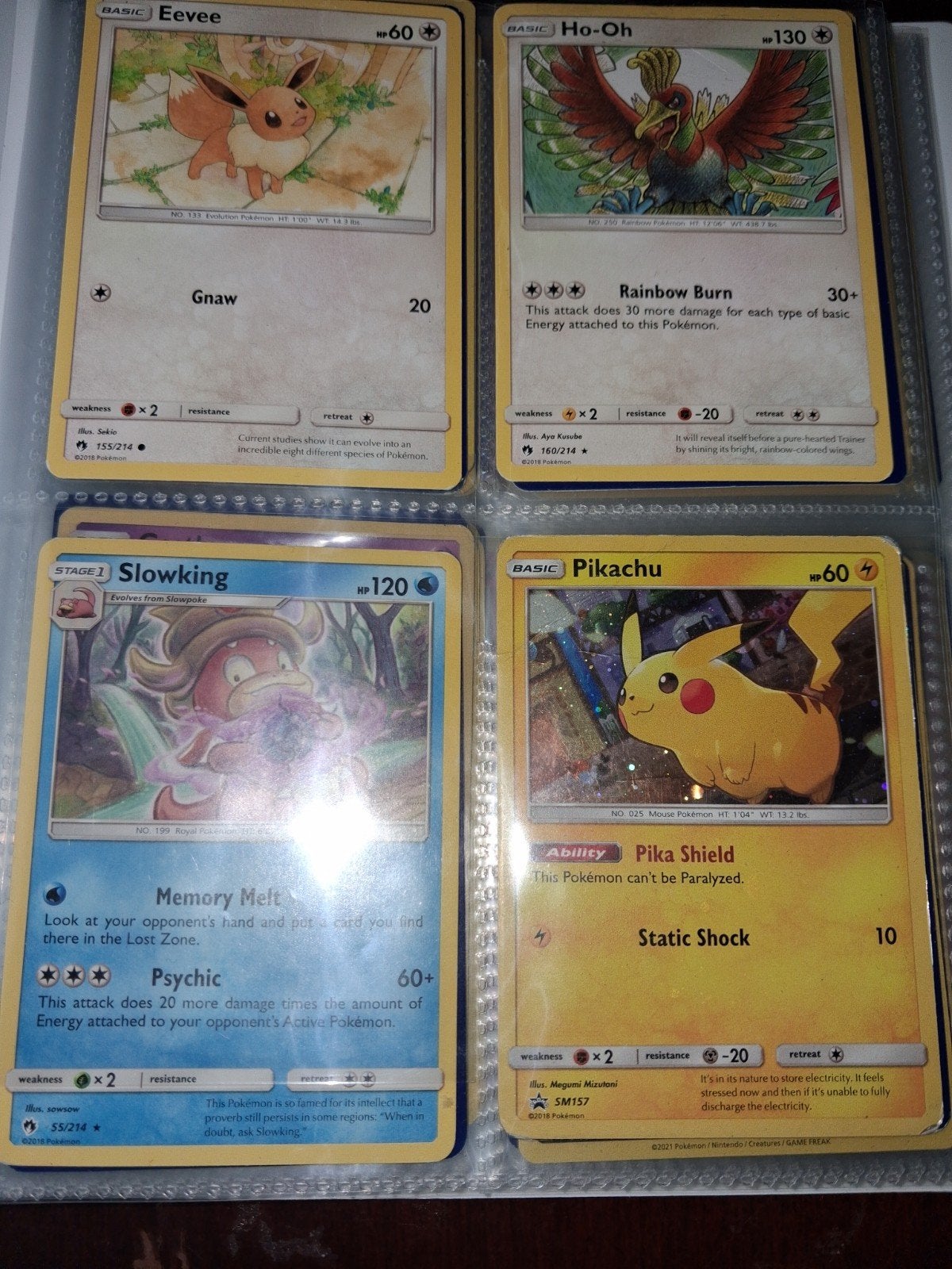 Pokémon Kaarten Collectie in map ash's pikachu Kaarten 18x4, Ophalen of Verzenden, Zo goed als nieuw, Meerdere kaarten, Foil