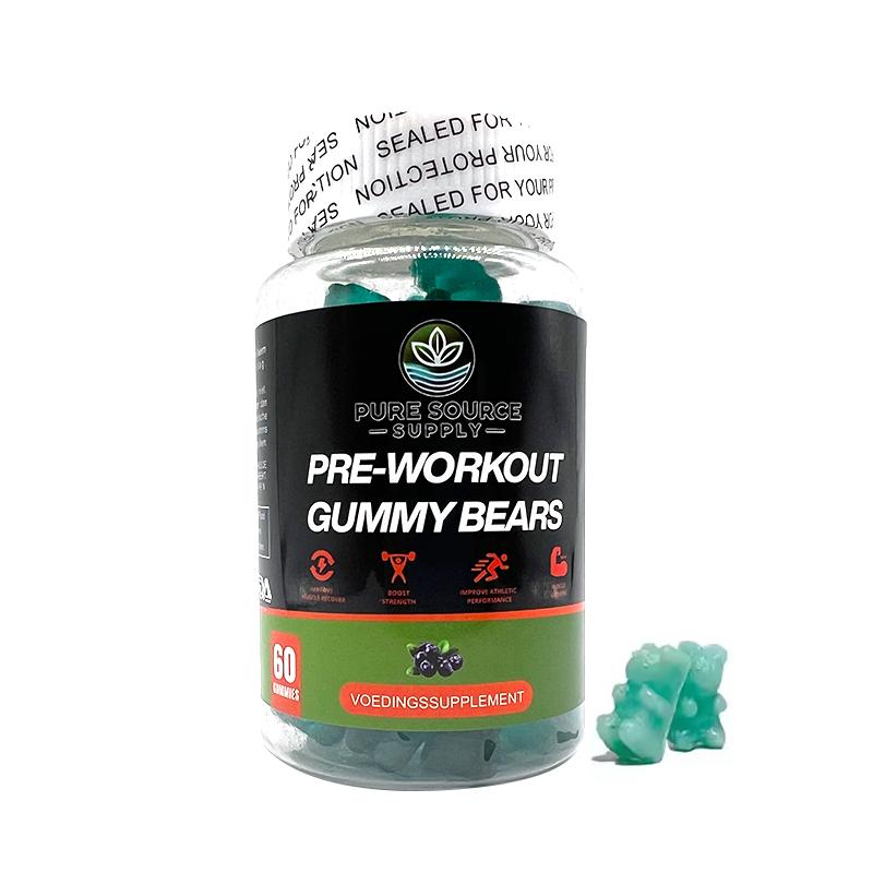Pure Source Supply Pre-Workout Gummy Bears - 60 Gummies, Verzenden, Nieuw, Overige typen