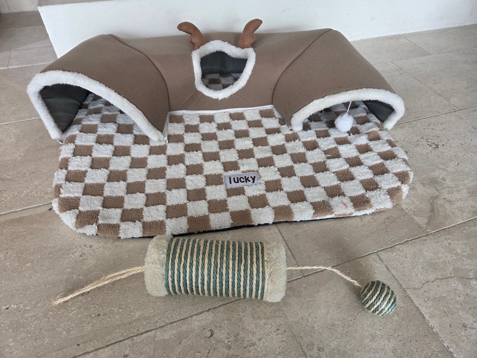 Kattenmand en speeltunnel en hang krabpaal, Ophalen of Verzenden, Zo goed als nieuw, Pluche
