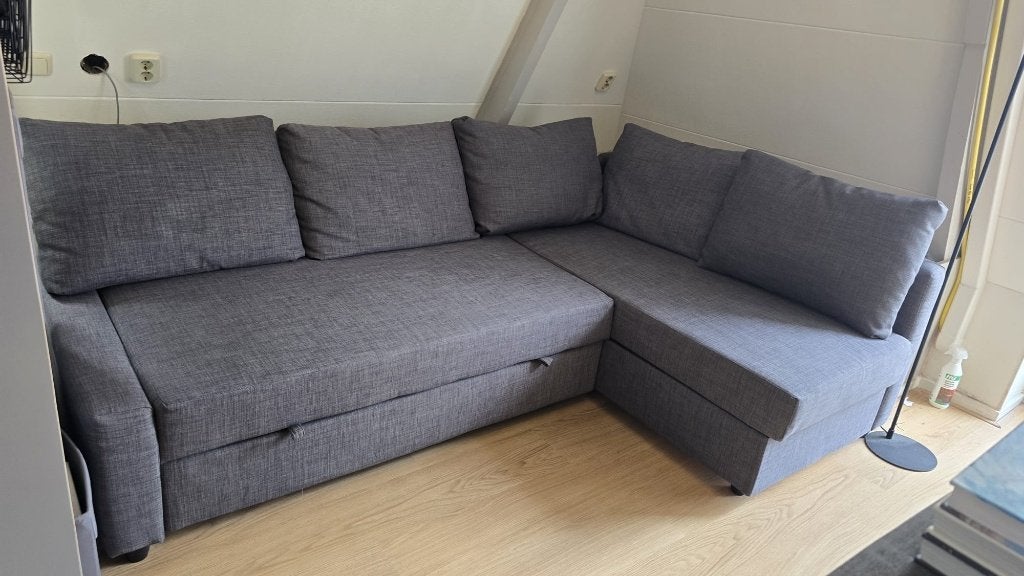IKEA FRIHETEN hoekslaapbank + extra kussens, Huis en Inrichting, Slaapkamer | Slaapbanken, Ophalen, Tweepersoons, 190 cm of minder