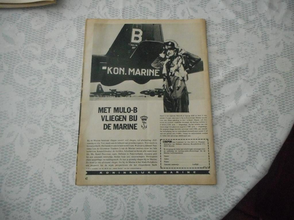 Adv, Kon. Marine. Met mulo-B vliegen. 1963., Verzamelen, Ophalen of Verzenden, Marine, Nederland, Overige typen