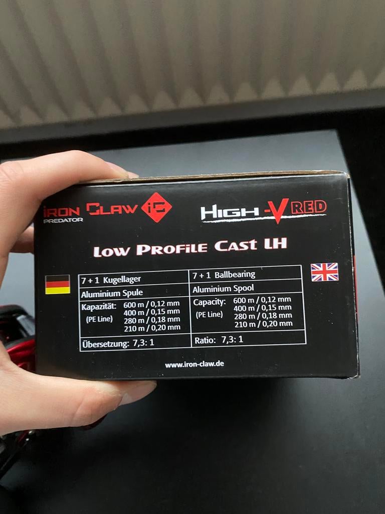 Iron Claw High V Red Baitcast reel, D, Molen, Nieuw, Ophalen of Verzenden