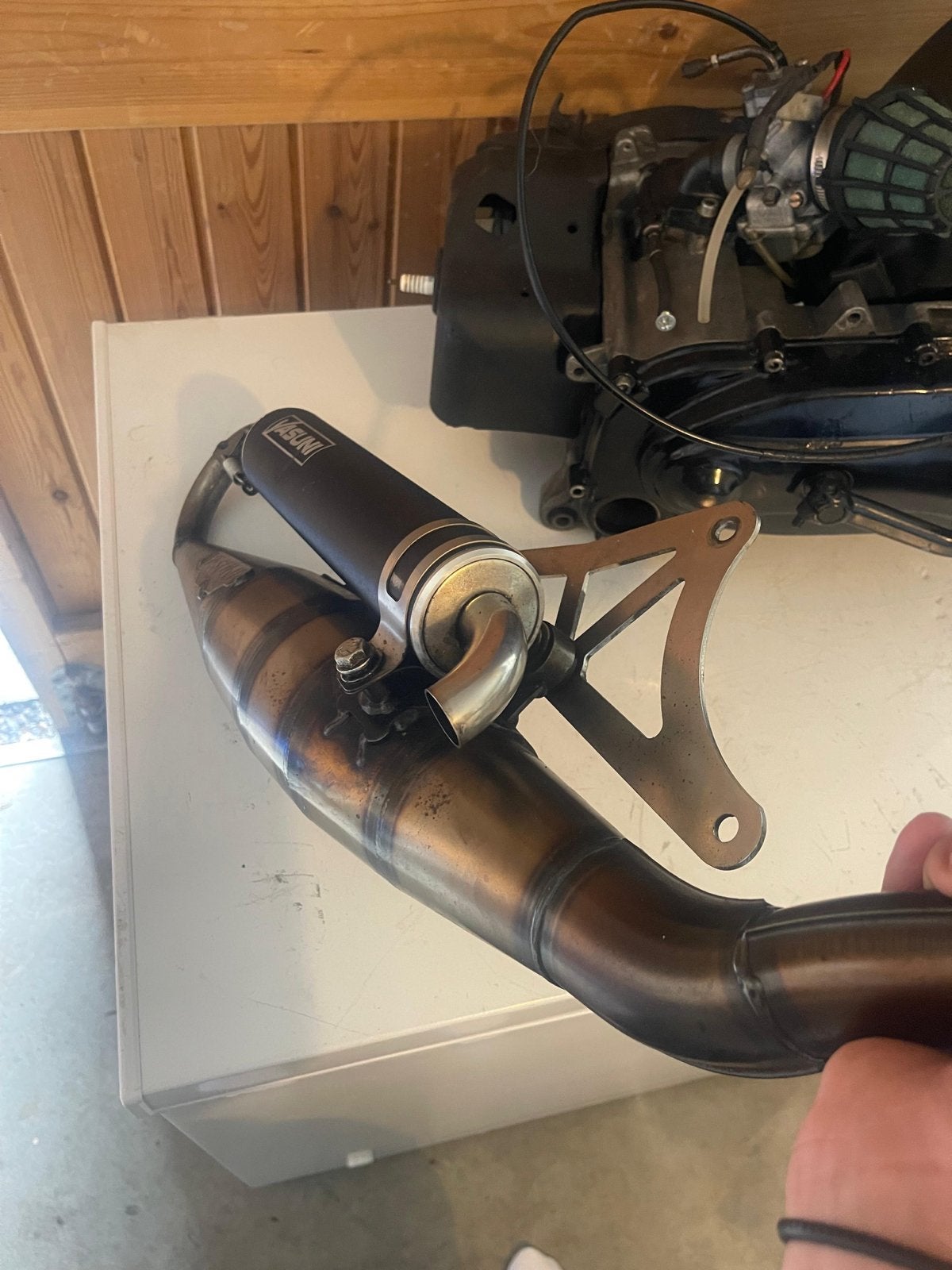 Yasuni uitlaat en scooterblok 70cc, Ophalen, Gebruikt, Uitlaat, Overige merken