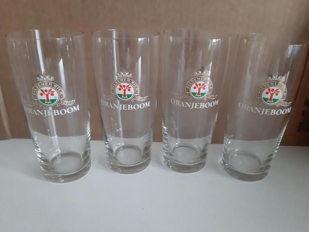 Oranjeboom bierglazen model fluitje, Ophalen of Verzenden, Zo goed als nieuw, Overige typen