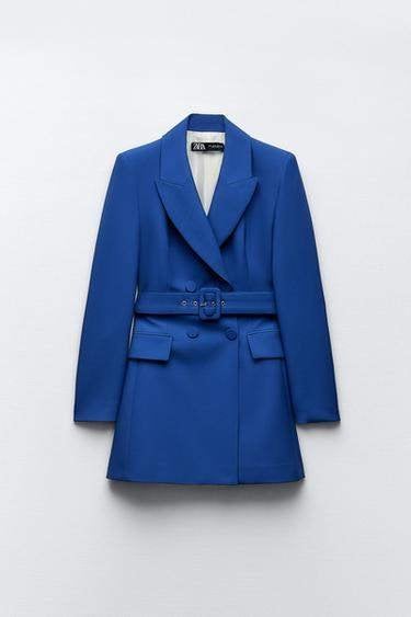Nieuw Prachtige Zara lange blauwe colbert met riem maat XS, Blauw, Zara, Nieuw, Ophalen of Verzenden