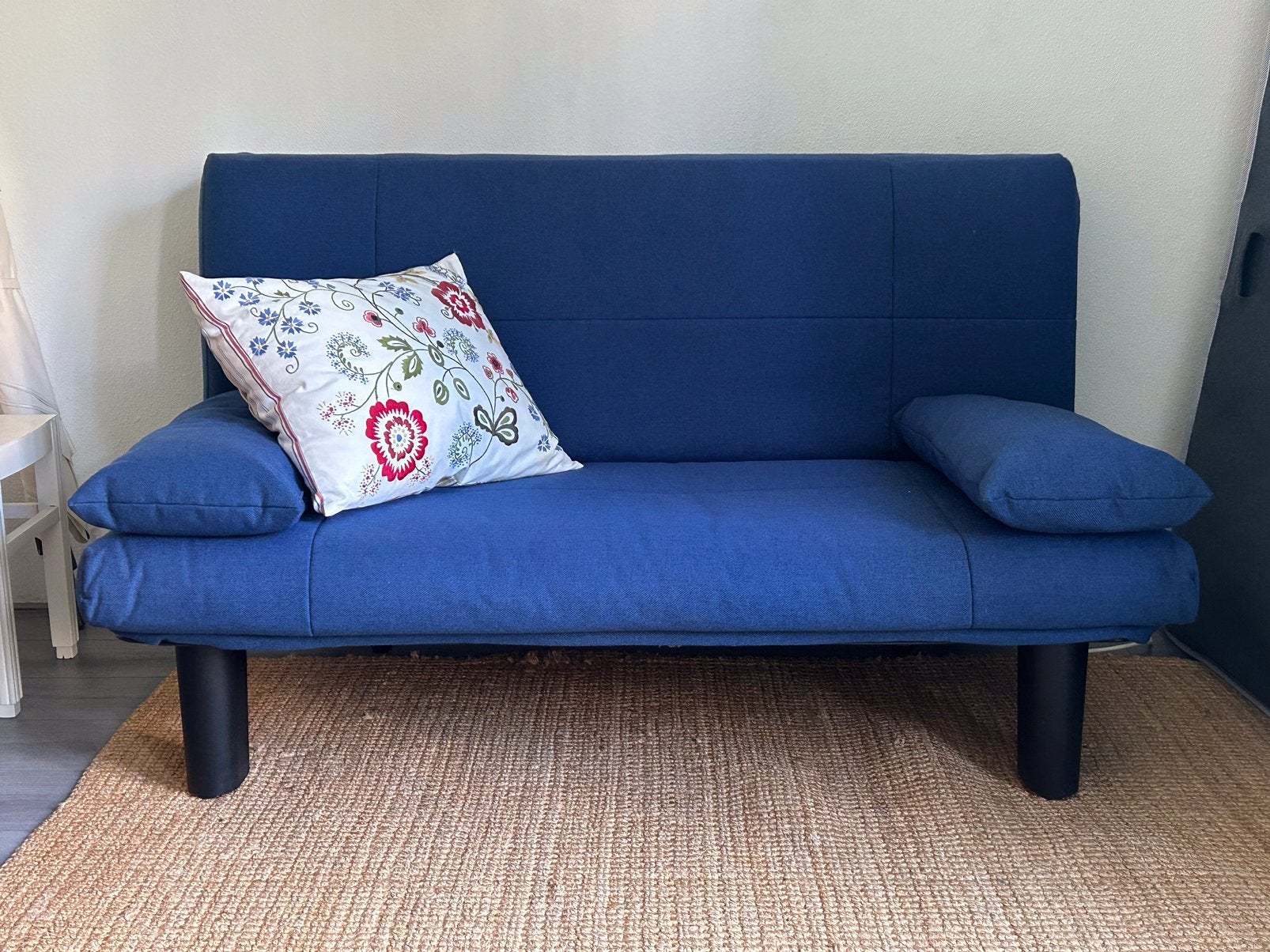 Bedbank blauw, Ophalen, Blauw, Tweepersoons, 140 cm