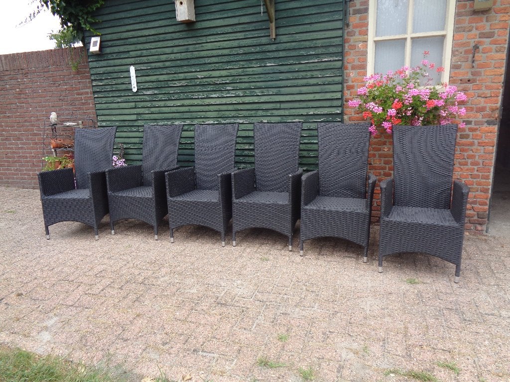 Tuinstoelen 6 stuks, Tuin en Terras, Tuinstoelen, Ophalen, Gebruikt, Overige materialen, Verstelbaar