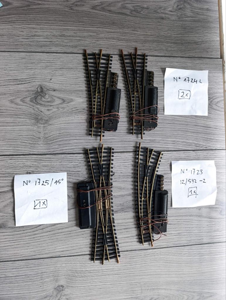 Fleischmann H0 Wissels en Kruisingen - Diverse Nummers, Gebruikt, Gelijkstroom, Fleischmann, Rails