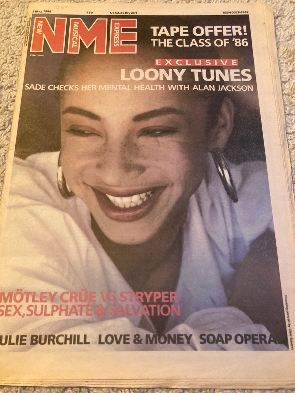 NME 1986 SADE Motley Crue STRYPER Love & Money THREE JOHNS, Boeken, Ophalen of Verzenden, Gelezen, Muziek, Film of Tv