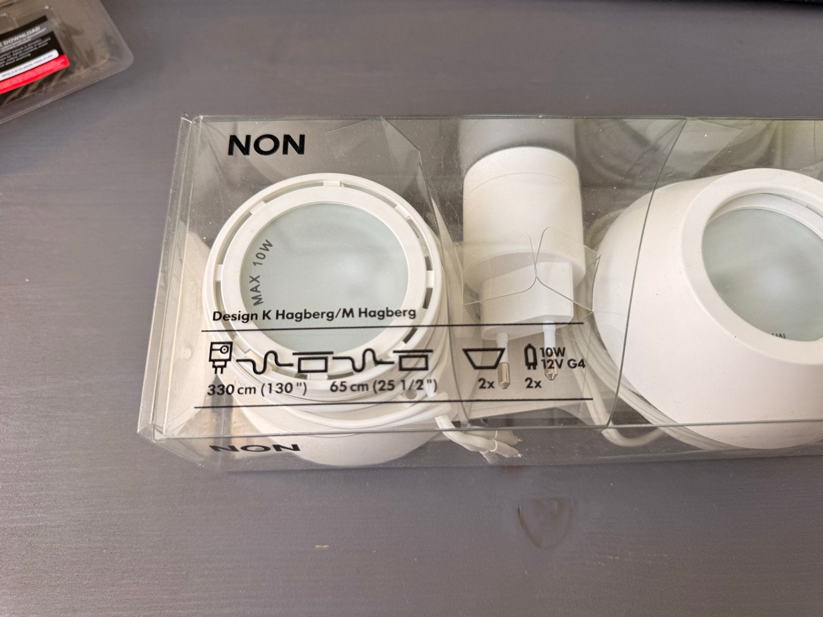 IKEA NON G4 spotjes set - 2 stuks, wit, nieuw in doos, Met schakelaar, Wit, Kunststof, Nieuw