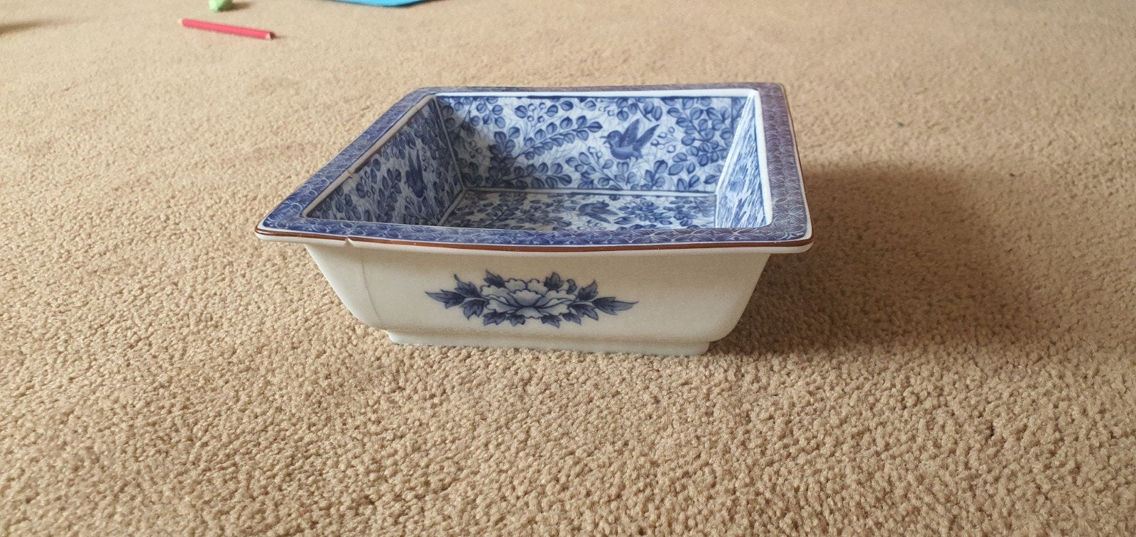 Blauw, wit schaaltje porselein., Ophalen of Verzenden
