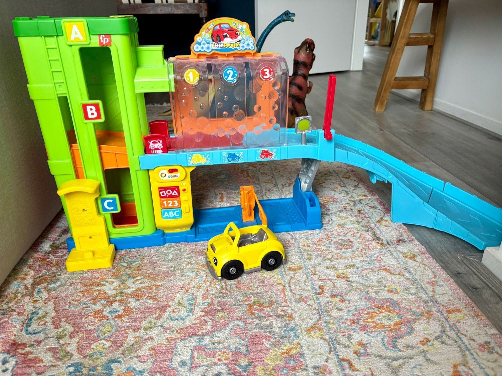 Fisher-Price Little People Garage & Carwash met Auto, Ophalen, Gebruikt, Speelset, Met licht
