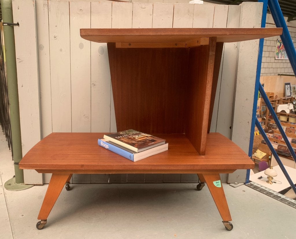 Audiomeubel teak kastje voor platenspeler vintage retro, Ophalen, Huis en Inrichting