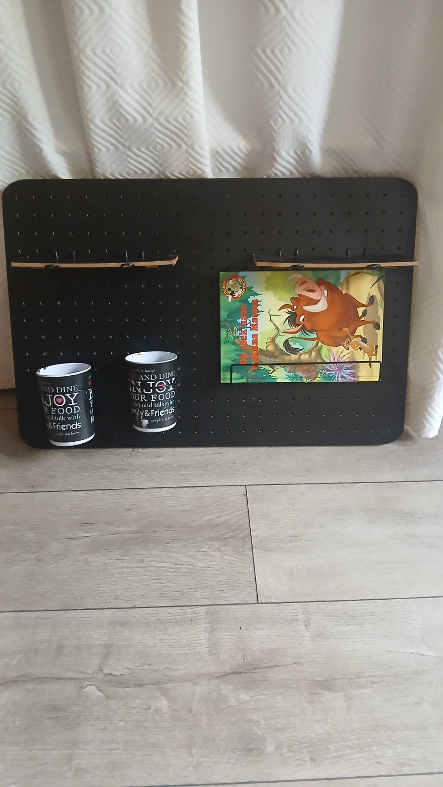 Zwart pegboard met accessoires, Ophalen, Hout, Modern, Gebruikt