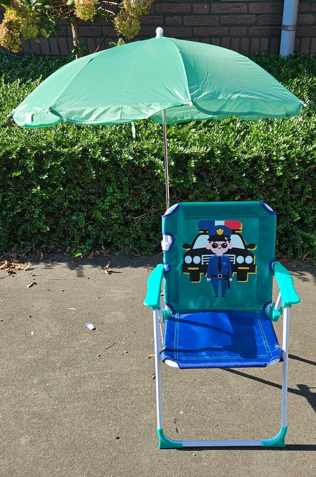 Kinderstoel met parasol - Politie thema, Kinderen en Baby's, Berlinerstrasse, Support@relaxdays.de, Nieuw, Ophalen of Verzenden