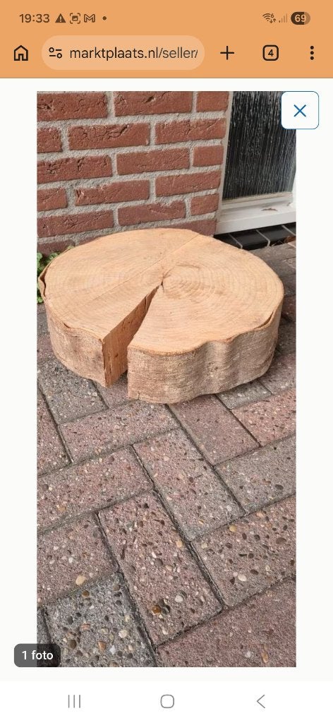 bijzettafel, Ophalen of Verzenden, Rond, Minder dan 55 cm, 45 tot 60 cm