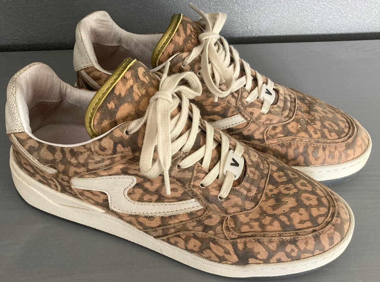 Via Vai sneakers bruin camel leopard 41, Bruin, Ophalen of Verzenden, Sneakers of Gympen, Zo goed als nieuw