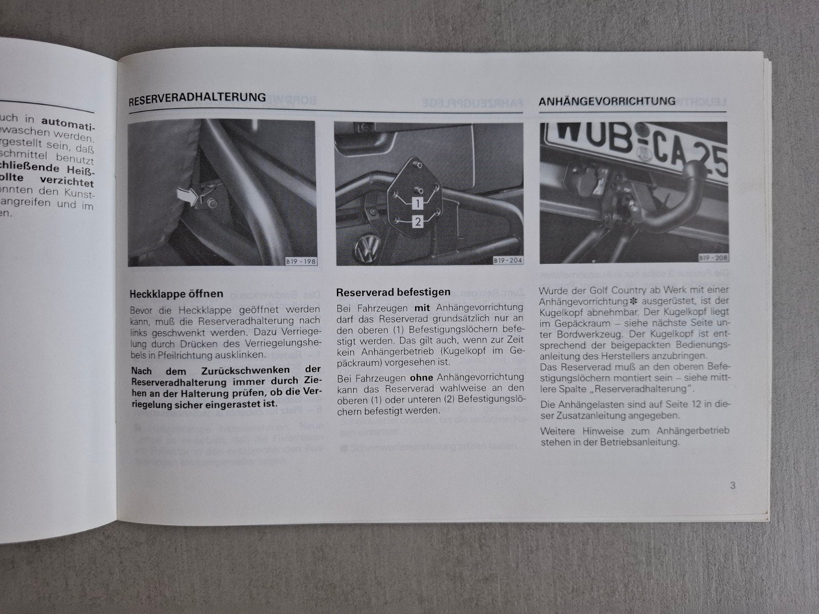 Volkswagen Golf II Country handleiding DE - 1991, Ophalen of Verzenden