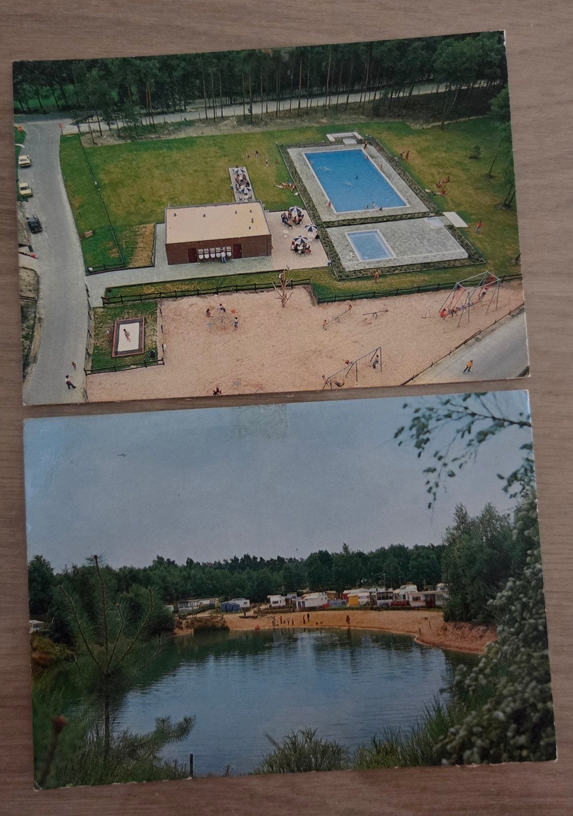 2 Oude Ansichtkaarten Camping De Schans Arcen (Gelopen), Ophalen of Verzenden, 1960 tot 1980, Gelopen, Limburg