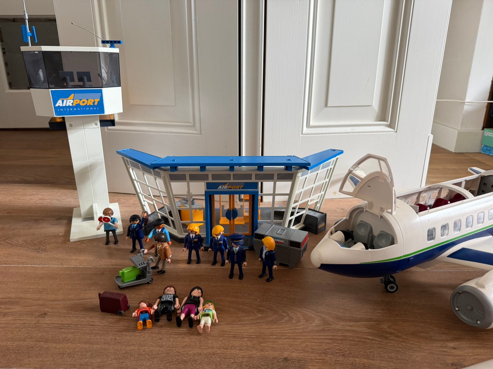 Playmobil vliegveld vliegtuig, Gebruikt, Complete set, Voertuig, Ophalen of Verzenden