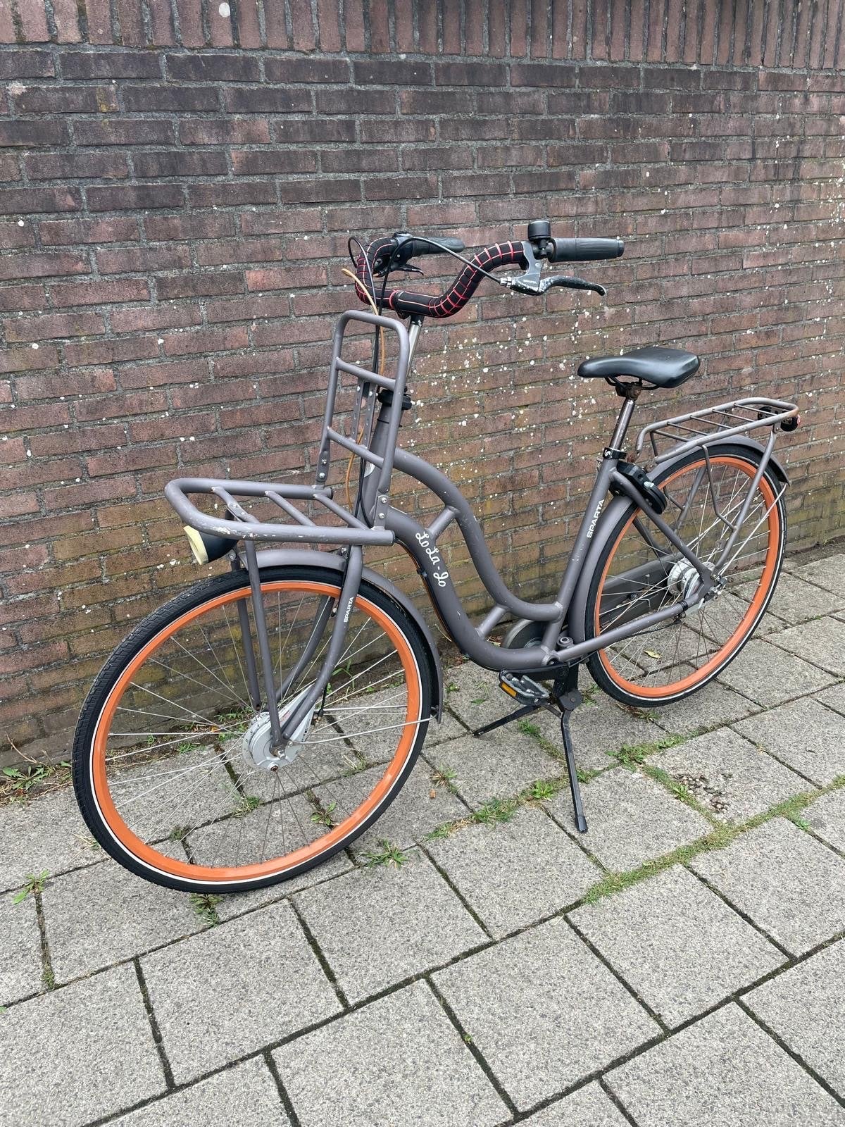 Sparta Lola Jo Damesfiets met Voordrager - Grijs/Oranje, Fietsen en Brommers, Sparta, Gebruikt, Versnellingen, Ophalen of Verzenden
