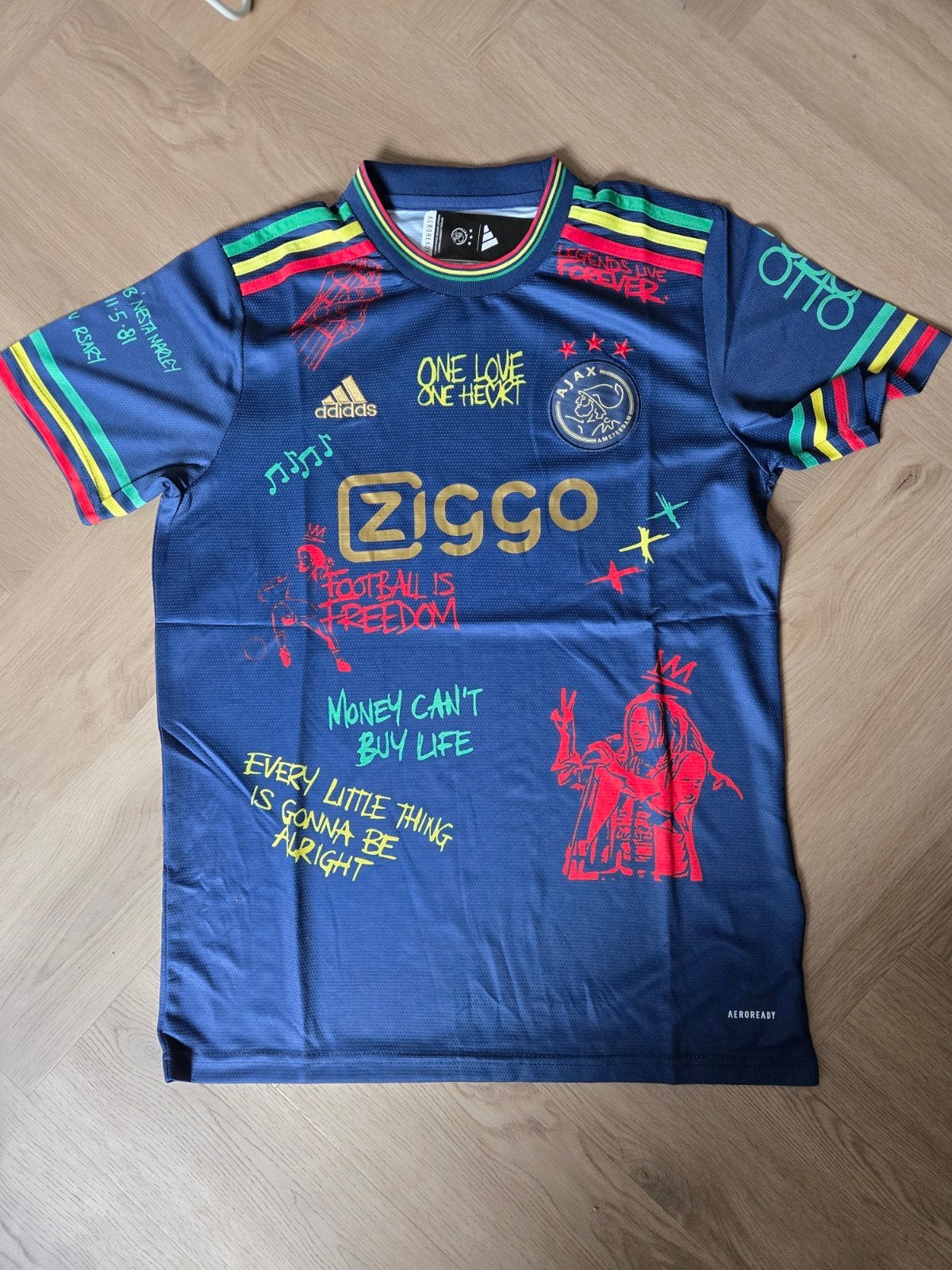 Ajax Bob Marley voetbalshirt - Special Edition, Blauw, Nieuw, Ophalen of Verzenden, Adidas