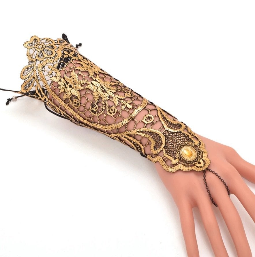 Victoriaanse dames handschoenen armband middeleeuwse gothic, Verzenden, Nieuw, Handschoenen, Hoed of Pet