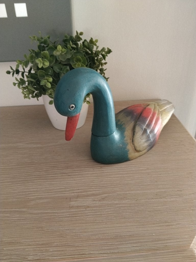 vintage houten eend, Ophalen of Verzenden, Beeld, Vogel