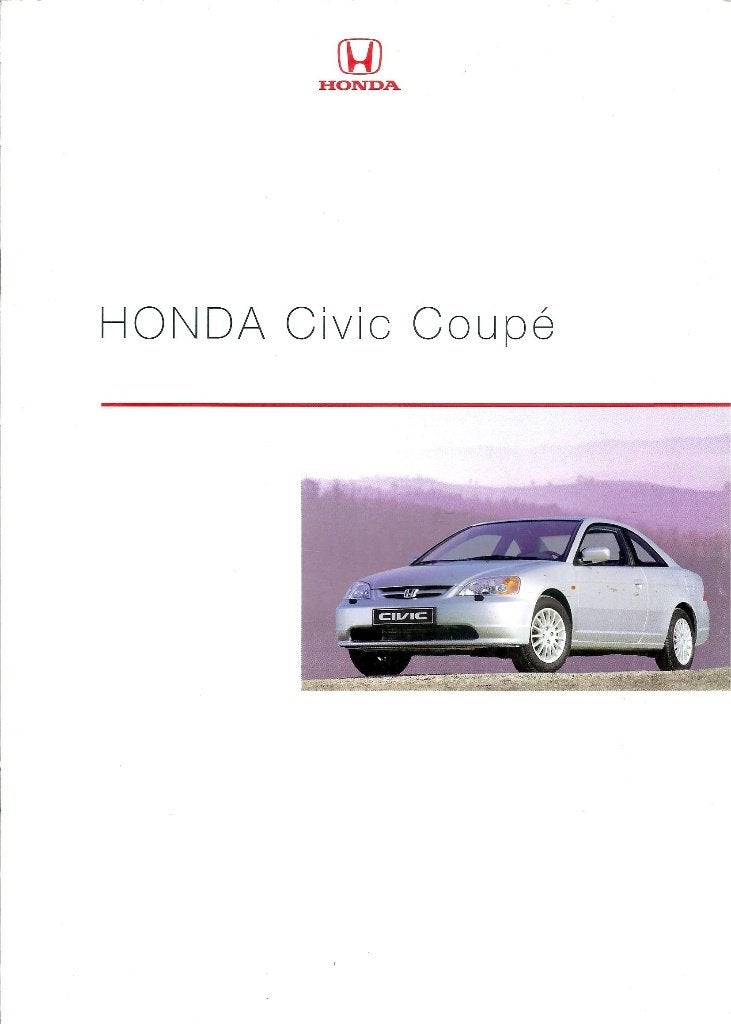 Folder Honda Civic Coupe 2001, Ophalen of Verzenden, Gelezen, Honda
