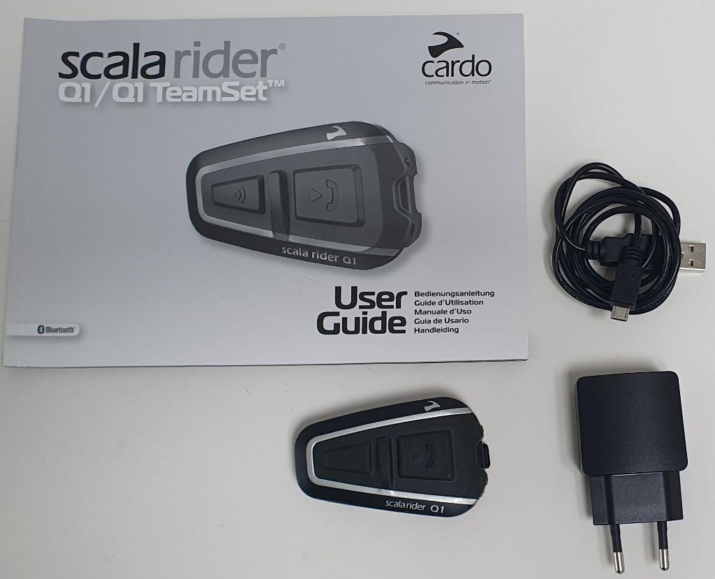 Cardo Scala Rider Q1 – Complete Intercomset, Motoren, Verzenden, Zo goed als nieuw