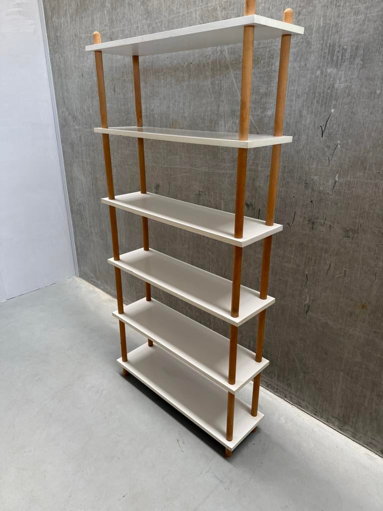 Vintage Stokkenkast met Witte Planken - Boekenkast/Speelgoed, Ophalen, Gebruikt, X, X