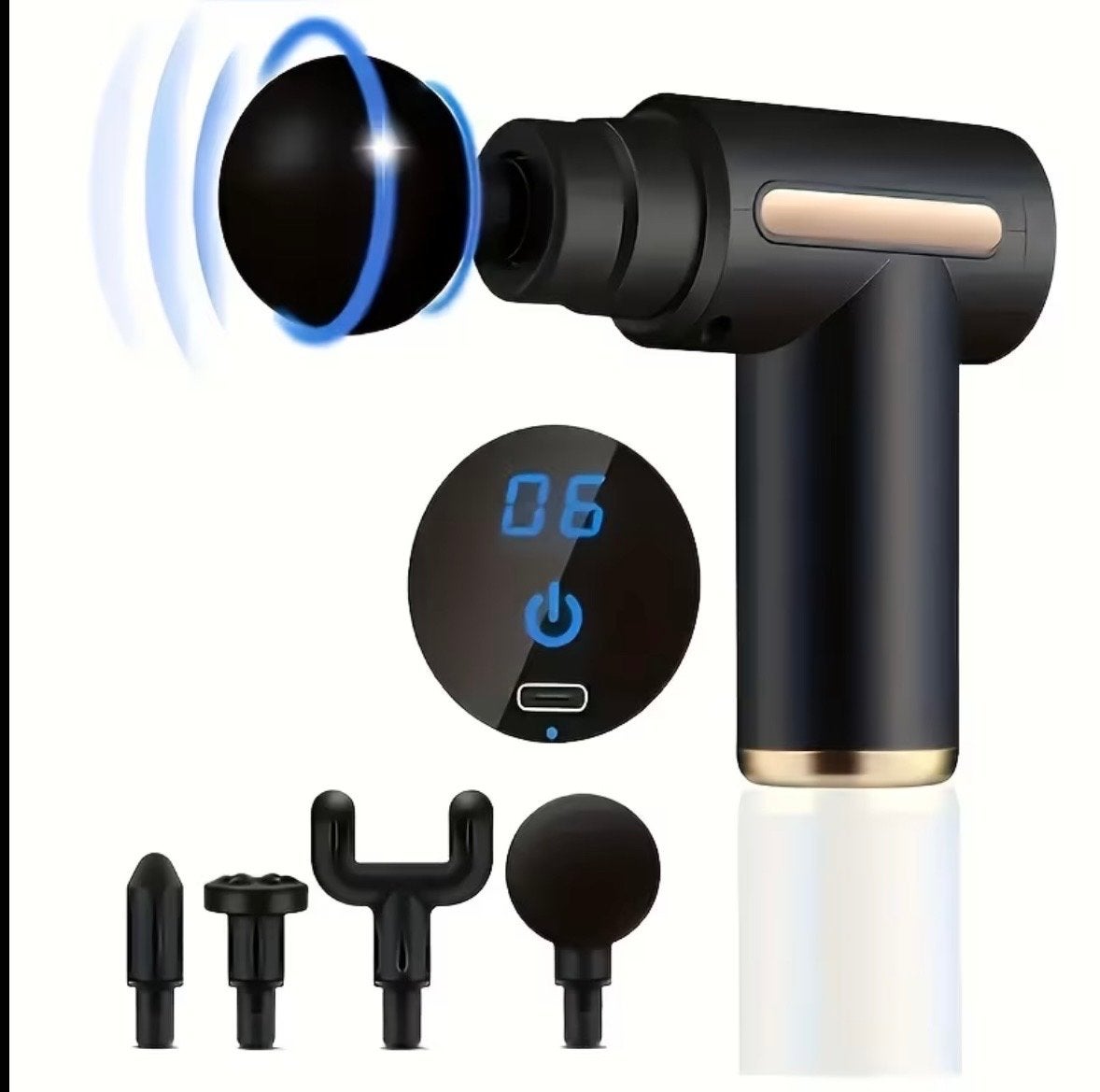 Massage gun met 4 koppen, Verzenden, Nieuw, Apparaat