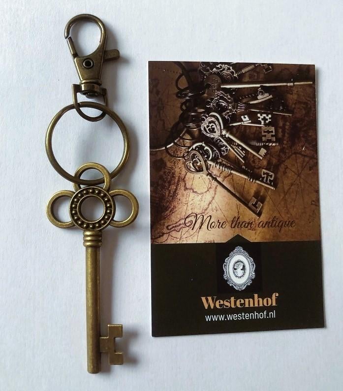 Antiek sleutelhanger bloem metaal brons, Verzamelen, Sleutelhangers, Nieuw, Overige typen, Verzenden