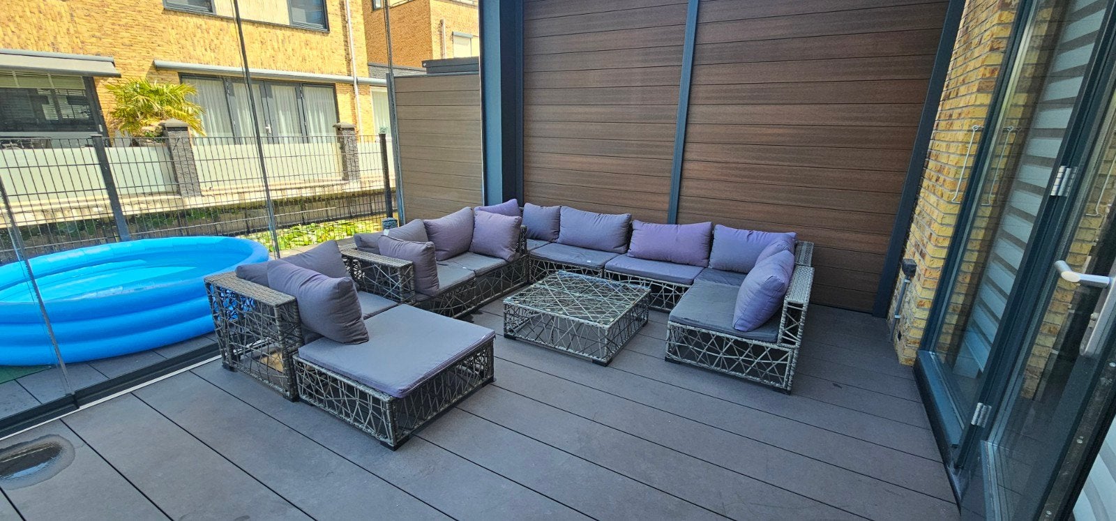 Complete loungeset tuinset antraciet grijs kussens tafel, Ophalen of Verzenden, Wicker