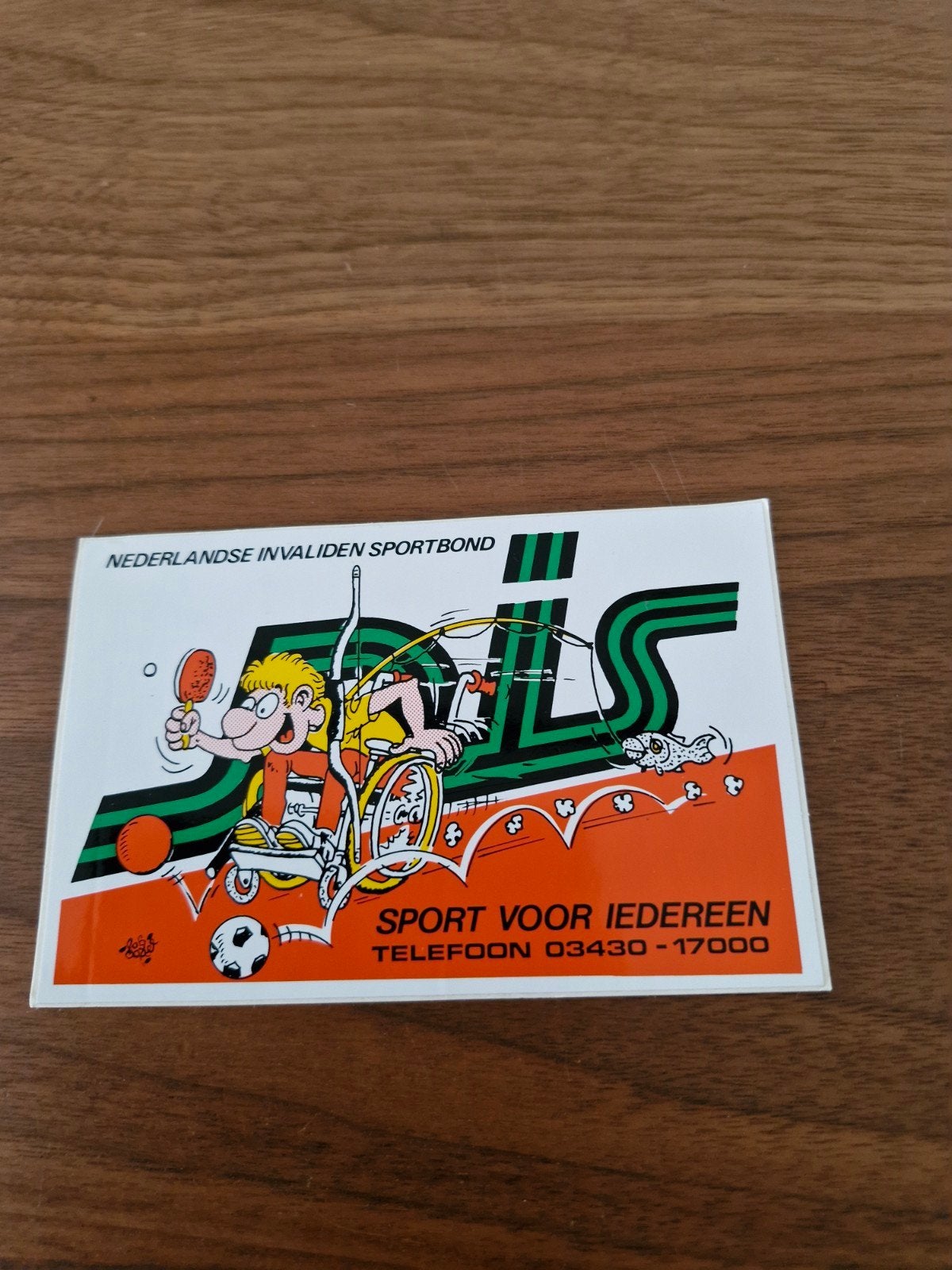 456 Vintage sticker Nederlandse Invaliden Sportbond, Verzamelen, Ophalen of Verzenden, Zo goed als nieuw, Sport